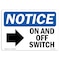Signmission Safety Sign, OSHA Notice, 12" Height, Rigid Plastic, On And Off Switch Sign With Symbol, Landscape OS-NS-P-1218-L-16981 - alternate 1